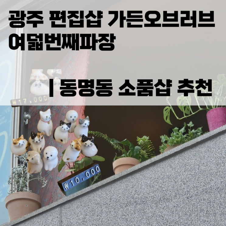  광주 편집샵 가든오브러브 여덟번째파장 | 동명동 소품샵 추천