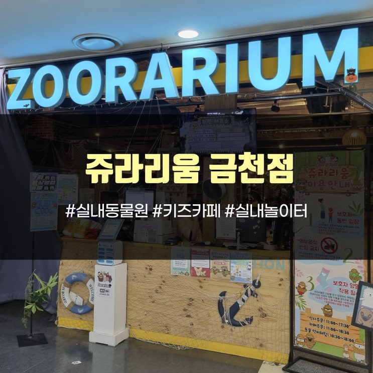  쥬라리움 금천점 먹이체험 실내동물원 키즈카페 가격 위치 영업시간 정보 후기 매점메뉴판 여름 방학 주말 놀거리
