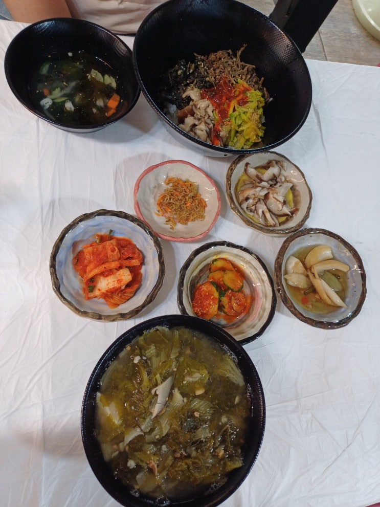  경남 산청 중산리계곡 근처 중산리 맛집 산채비빔밥 시래기국밥