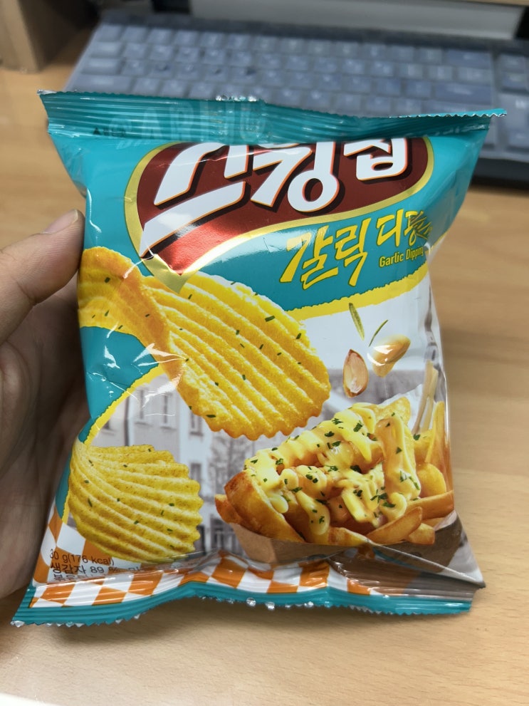  오늘의 사무실 간식 오리온 <스윙칩 갈릭디핑> 후기