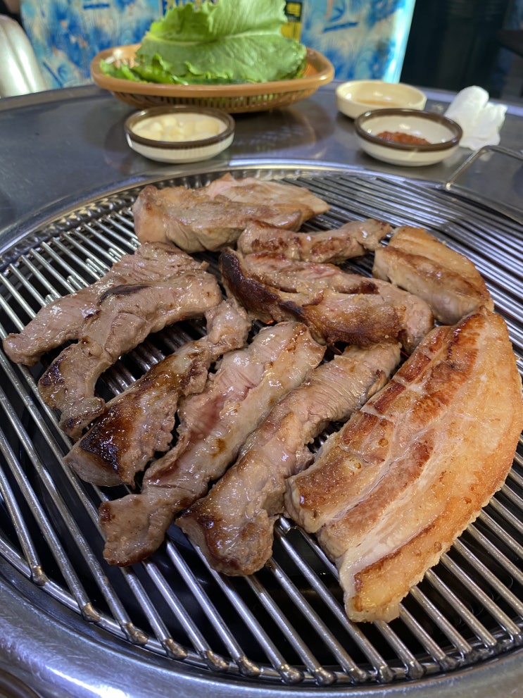  군산 이모네연탄구이2호점 나운동고기집 드르쿰다근처맛집 생삼겹살 갈매기살 냄비밥