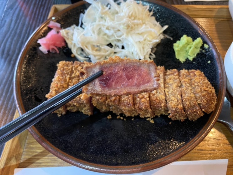  삼산 밥집 이자와 울산 더테라스가든점_규카츠 정식 먹기