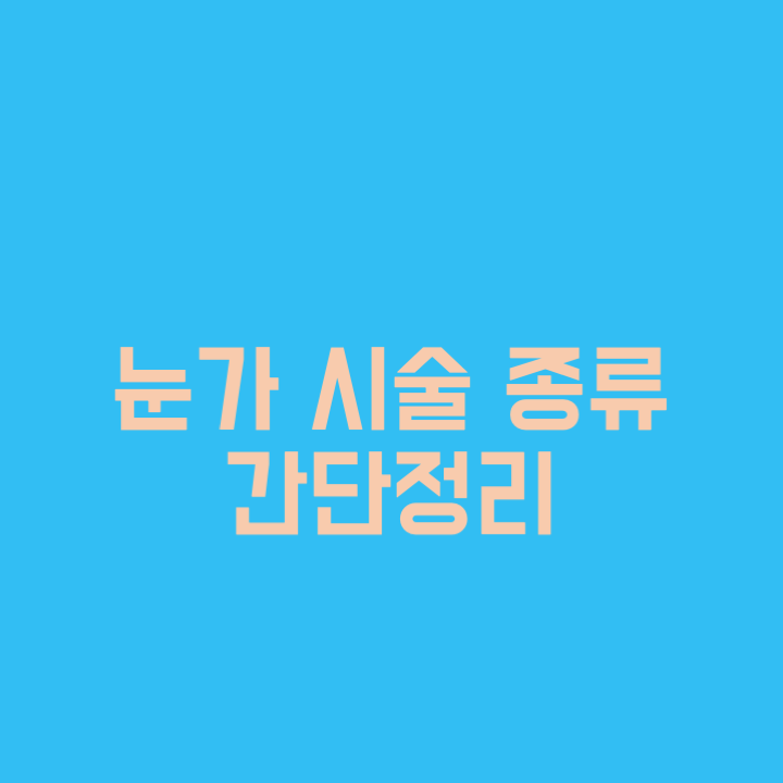  눈가 시술종류 간단 정리