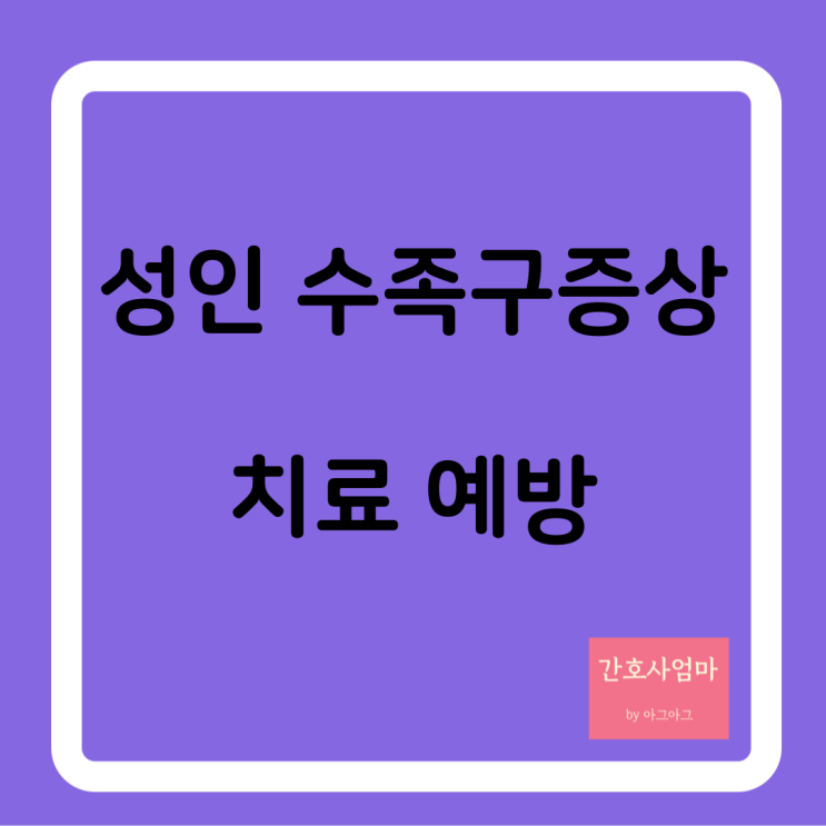  성인수족구 증상 치료 예방 방법