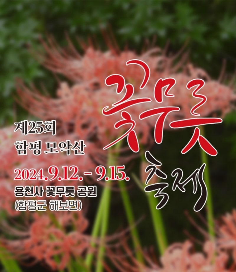 광주 근교 9월 첫 꽃 축제  함평 모악산 꽃무릇 축제