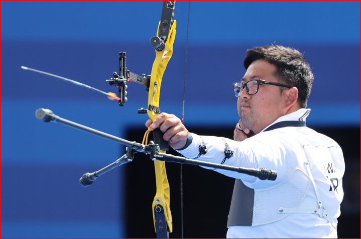 한국 <b>양궁</b> <b>파리올림픽</b> 전 종목 석권 <b>김우진</b> <b>3관왕</b>!!! 4.9mm의... 