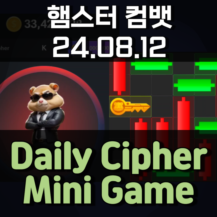 햄스터 컴뱃 8월 12일 Daily Cipher Mini Game 정답 햄스터 컴뱃 8월 12일 Daily Cipher Mini Game 정답