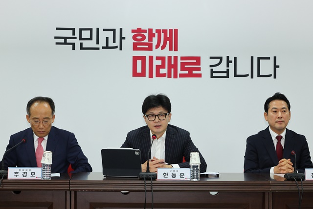 국민의힘 지도부, 한동훈 체제 완성