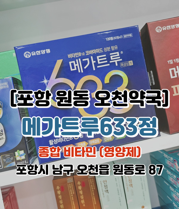  [포항 원동 오천약국] 메가트루 633정. 멀티비타민추천. 활성형 비타민과 마그네슘 보급으로 피로회복에 확실한 효과