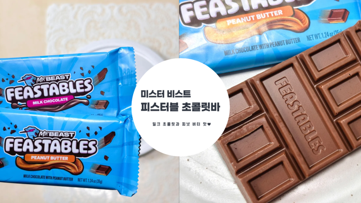  미스터 비스트 초콜릿 피스터블 밀크 & 피넛 버터 초콜릿 내돈내산 후기