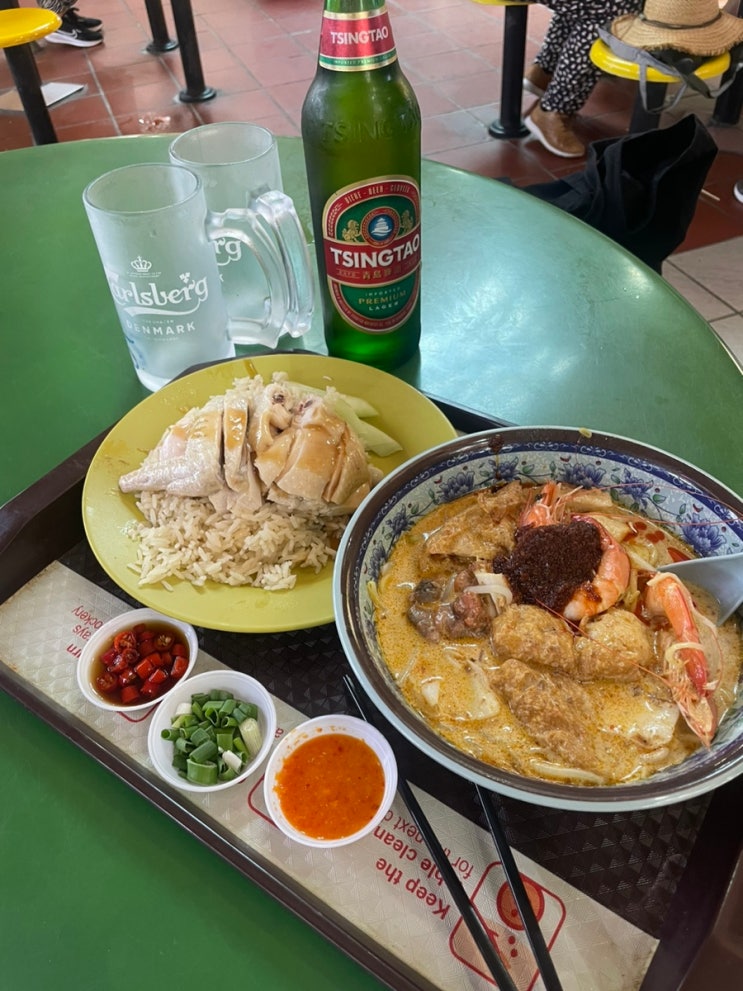  가성비 좋은 맛집 천국, 맥스웰  푸드 센터에서 치킨라이스에 락사까지 먹고 온 후기(티엔티엔 치킨 라이스)