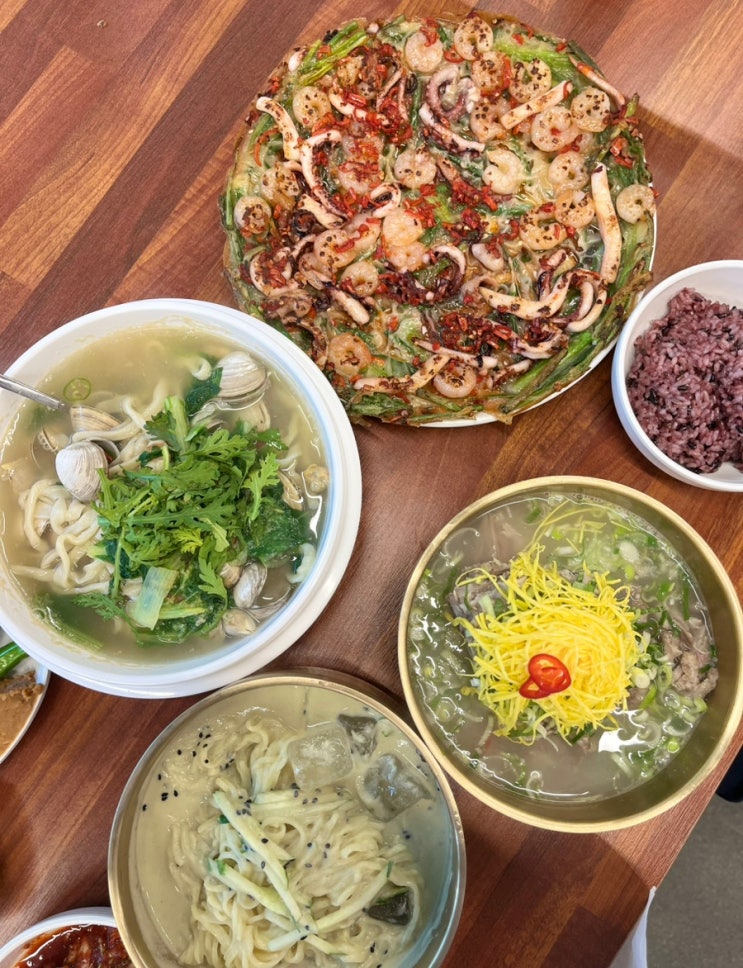  [여수 학동 맛집] 여수 낭만칼국수 따귀곰탕 동죽칼국수 낭만해물파전 서리태콩국수