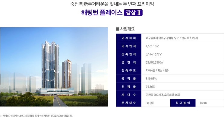  해링턴플레이스감삼Ⅱ(2차) 개요 및 평면안내