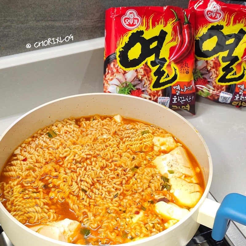 순두부열라면 2인분 레시피 초간단 순두부 라면요리