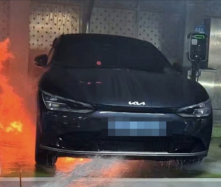  며칠 전 인천 청라 벤츠에 이어 오늘 충남 금산 기아 전기차 충전 중 화재 발생