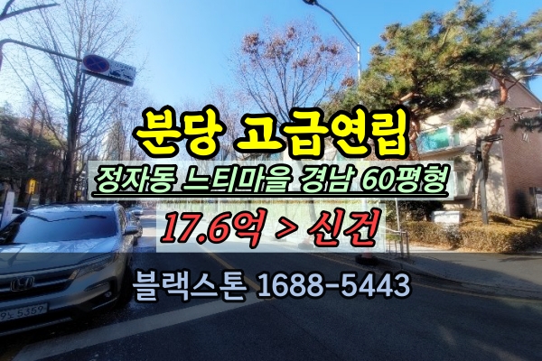  분당구 고급연립 경매 느티마을 경남 선경 빌라 정자동 60평형