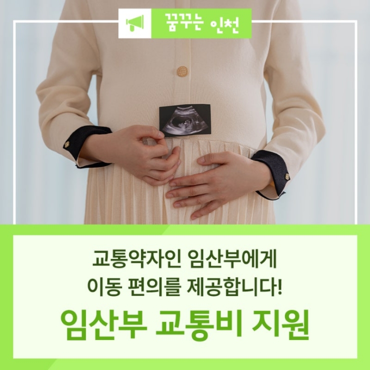  인천시 복지, 임산부 교통비 지원 혜택