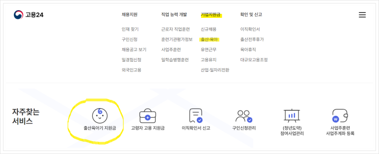  사업주 지원금-육아기 근로시간단축 지원금 신청하기(고용24,지원금액,필요서류)