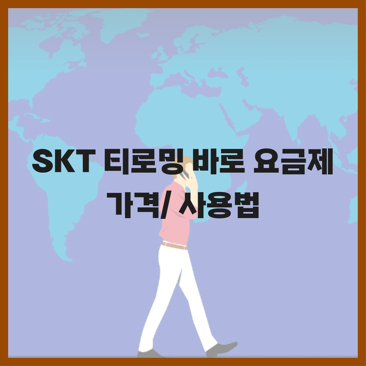  SKT 티로밍 바로 요금제 가격 및 사용법