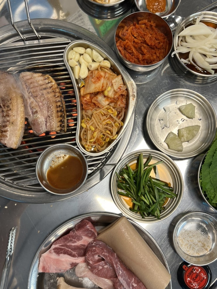  신중동맛집 을지로연탄구이 진짜 연탄 고깃집
