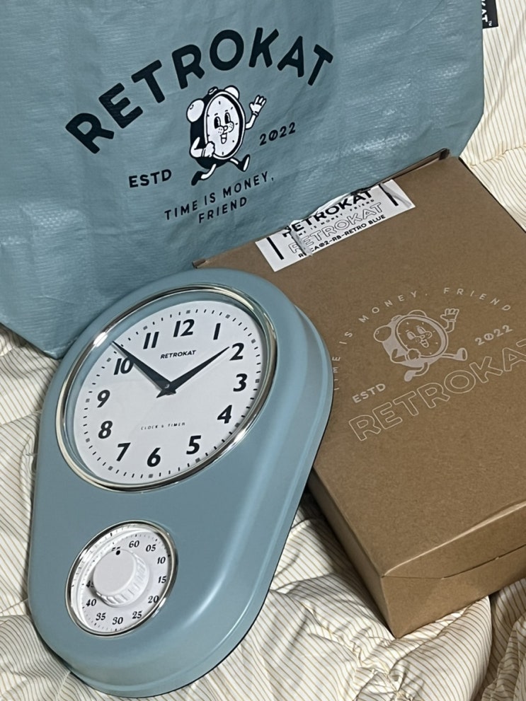  레트로캣 무소음 벽시계 빈티지 인테리어 소품 RETROKAT
