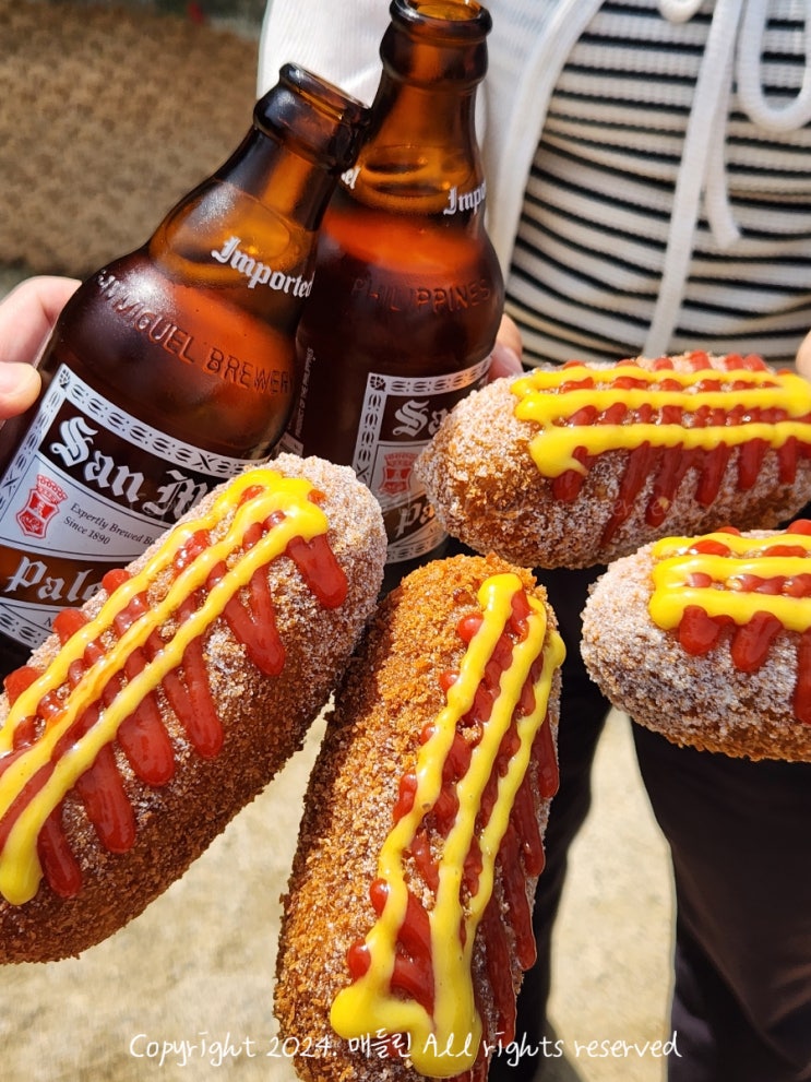  원조 양평 두물머리연핫도그 주차 맥주 포장 웨이팅 후기