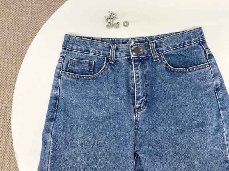 청바지 요술 단추로 셀프 허리 수선 줄이는법, 늘리는법