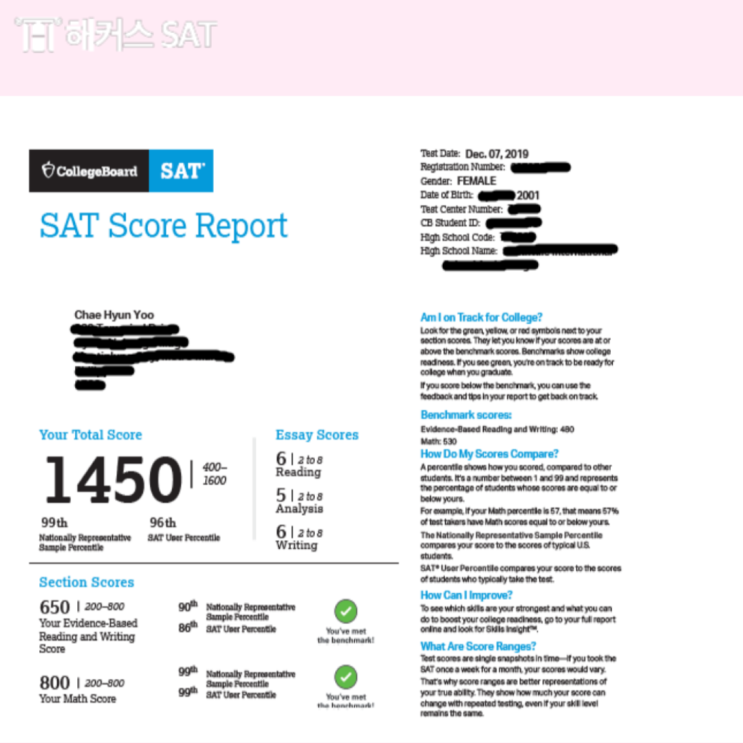  SAT 학원 추천 및 학원 선택 시 주의사항, 1450점 달성 후기까지!