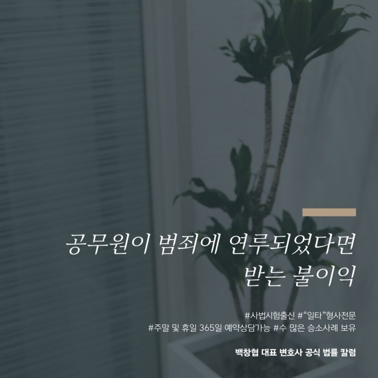  공무원이 범죄에 연루되었다면 받는 불이익