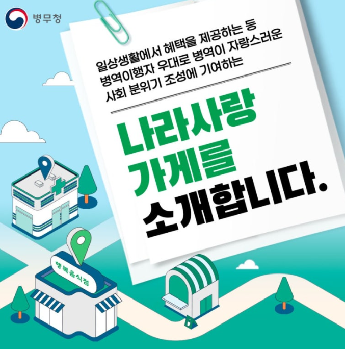  병무청 병역이행자 , 병역명문가 혜택을 주기위한 나라사랑가게 신청방법