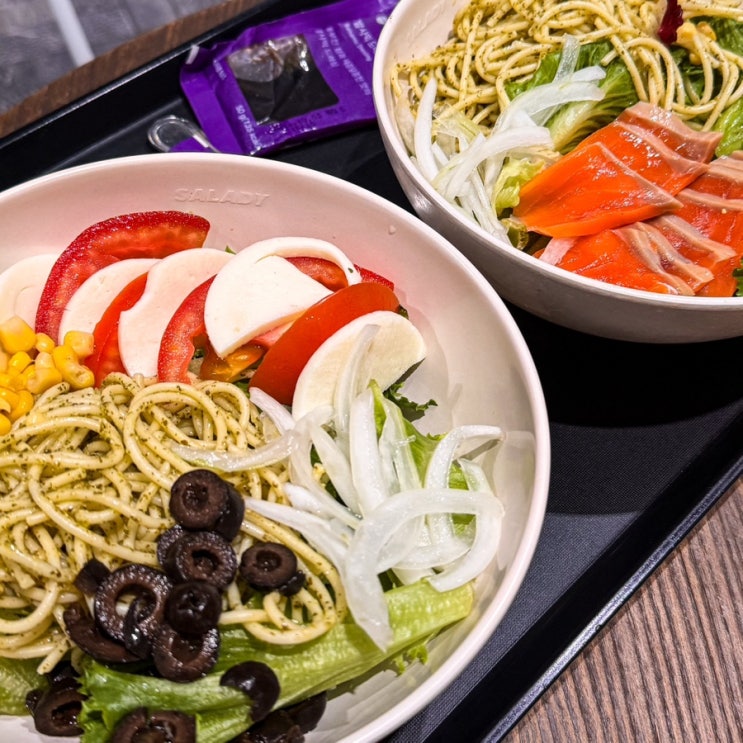  샐러디 신메뉴 그라브락스 연어 파스타 & 바질 카프레제 파스타 솔직 후기