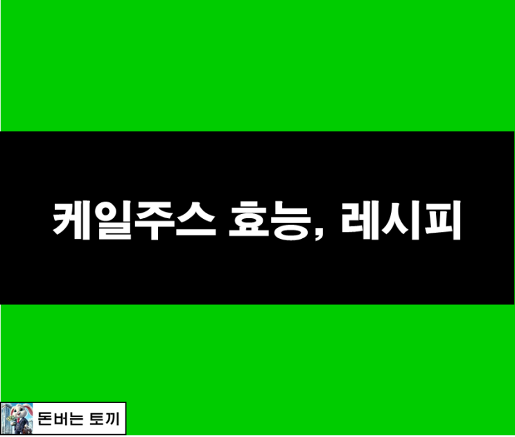  케일주스 해독주스 만들기!! (만성염증, 만성피로, 케일 효능, 케일주스 레시피)