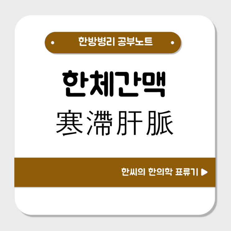  한체간맥(寒滯肝脈)을 공부해보자