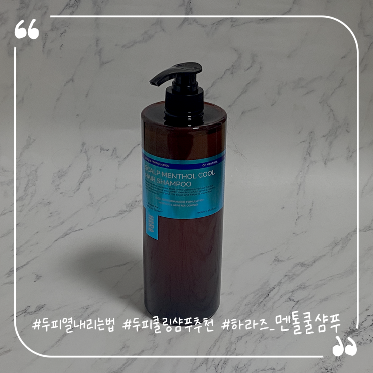  두피열내리는법 두피쿨링샴푸추천 하라즈 멘톨쿨샴푸