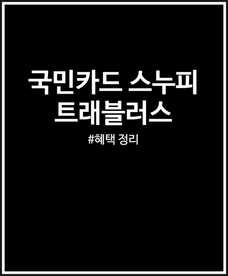  국민카드 스누피 너무 귀엽네 (+트래블러스 체크카드 혜택 정리)