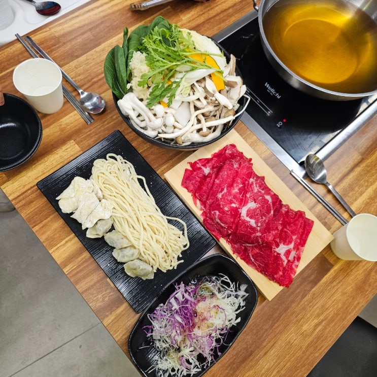  내돈내산 밀양 선샤인 물놀이터 근처 밥집 밀양샤브 칼국수