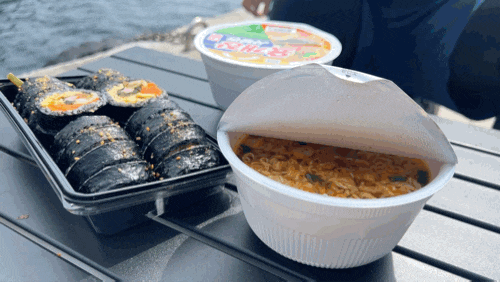 울릉도 분식 맛집 '아리랑 김밥' 포장해서 스노클링 하며 먹었어요!