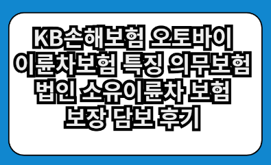 KB손해보험 오토바이 이륜차보험 특징 의무보험 법인 소유이륜차 보험 보장 담보 후기