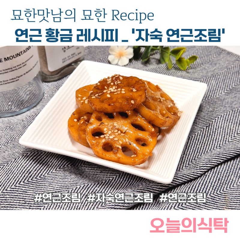자숙 연근조림 황금레시피 간단 삶은 연근 조림 만들기 칼로리