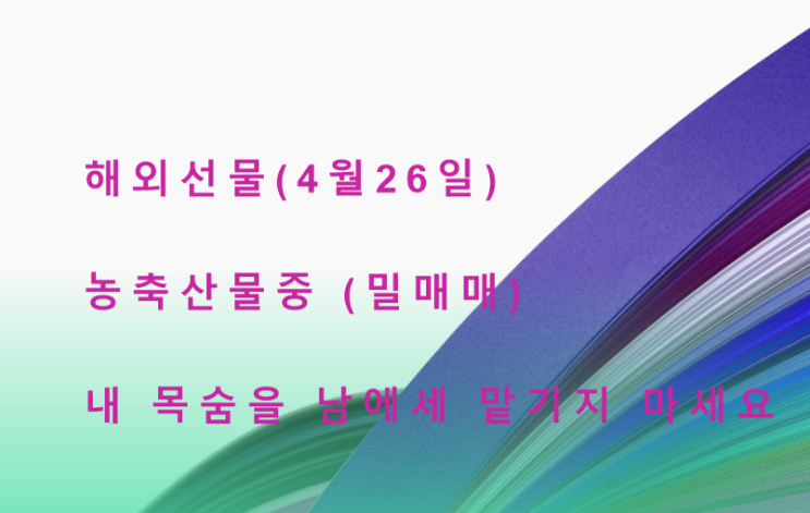  4월 26일 해외선물 밀 매매하기