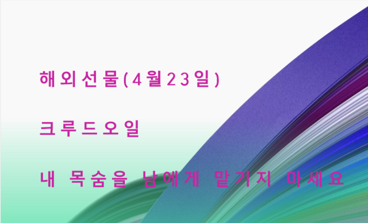  4월 23일 해외선물 크루드오일 매매하기