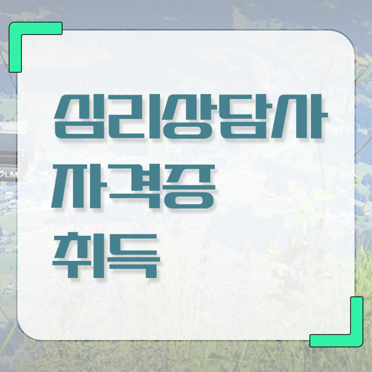  원예 심리상담사 자격증 , 심리상담사 자격증 학습한 후기 소개