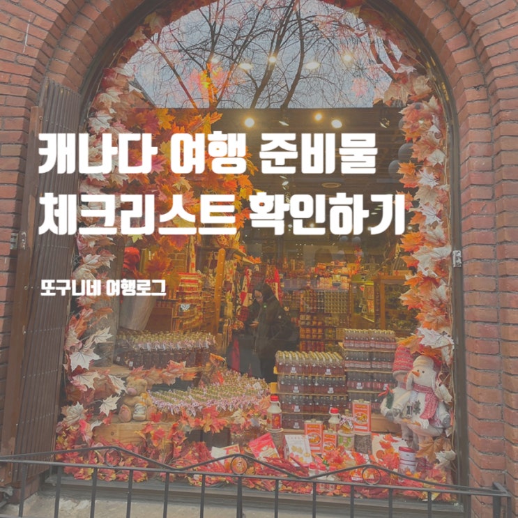  캐나다 여행 준비물 체크리스트, 출국 전 확인하기