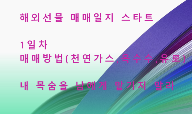  추세추종기법 해외선물 1일차 매매일지