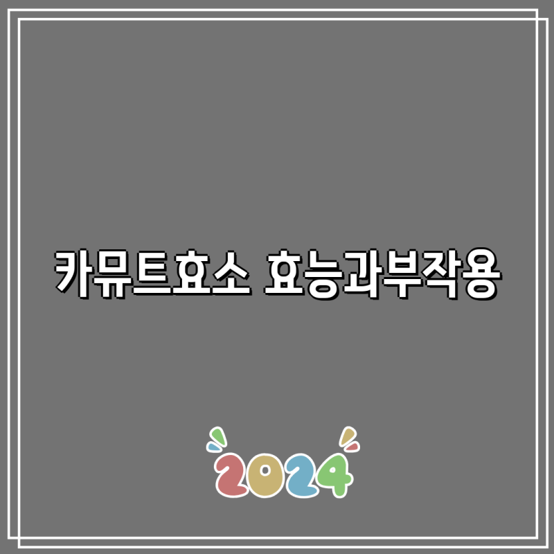 카뮤트효소 효능과부작용