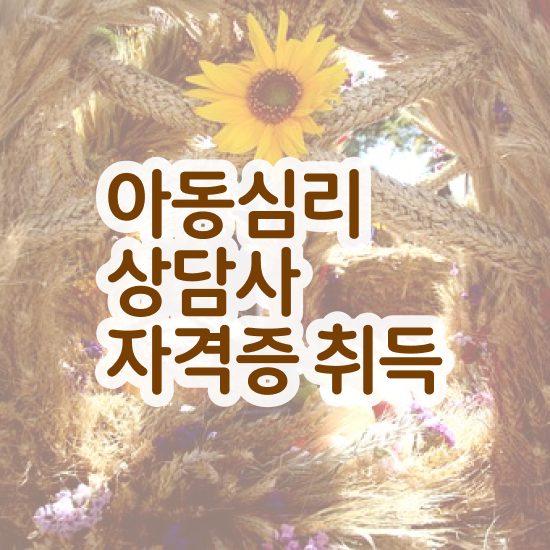  아동심리 바우처 , 아동심리상담사 자격증 시험준비 확인해보세요