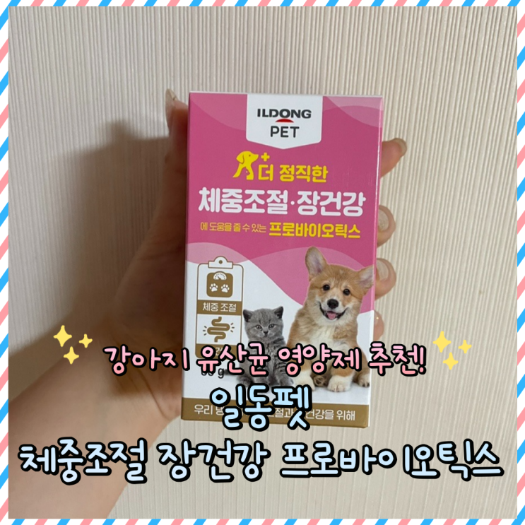  강아지 영양제 : 일동펫 비오비타 장건강 체중조절 유산균 추천