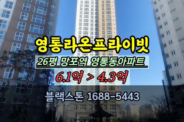  영통라온프라이빗 경매 103동 고층 망포역아파트 추천