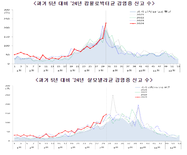 고온다습한 여름철 장관감염증 증가추세, 음식 익혀먹기 등 예방수칙 준수해야(8.8.목) 고온다습한 여름철 장관감염증 증가추세, 음식 익혀먹기 등 예방수칙 준수해야(8.8.목)