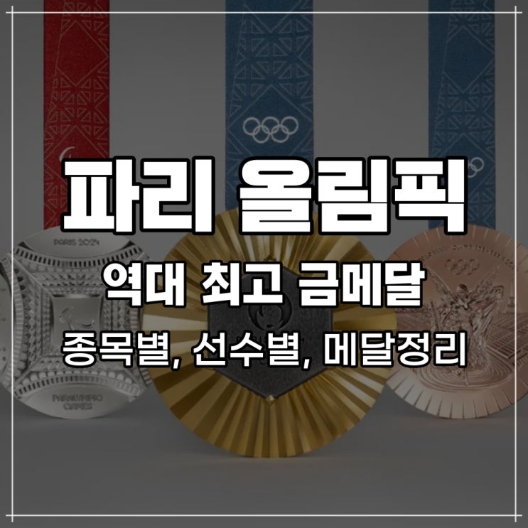 14번째 금메달의 주인공은 메달분석 및 파리올림픽 메달 유망주